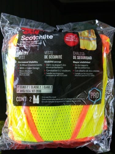 Scotchlite 3M Safety Vest - 2 Pack OSFM Reflective Yellow & Orange Class 2 NEW