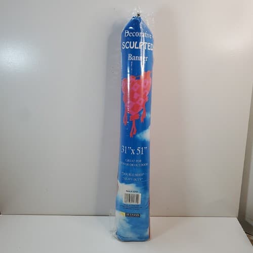 Pink Hearts Sculpted Banner Streamers Large Flag 31 x 51 Double sided Heavy Duty - Thumbnail 7