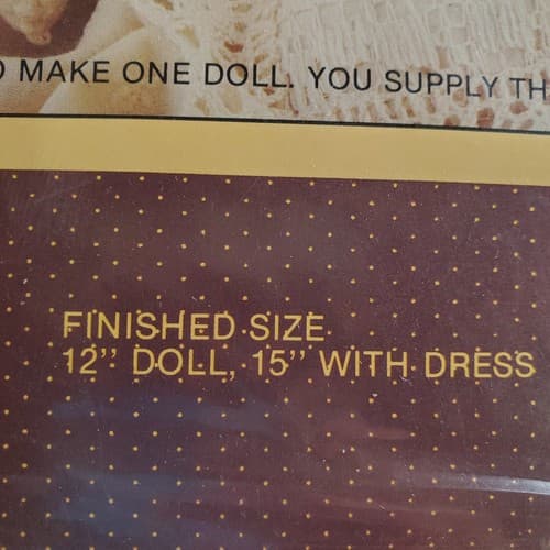 Vtg Sunset Stitchery Sarah Doll & Dress Kit 12" doll 15" Dress 2866 NOS Craft - Thumbnail 3