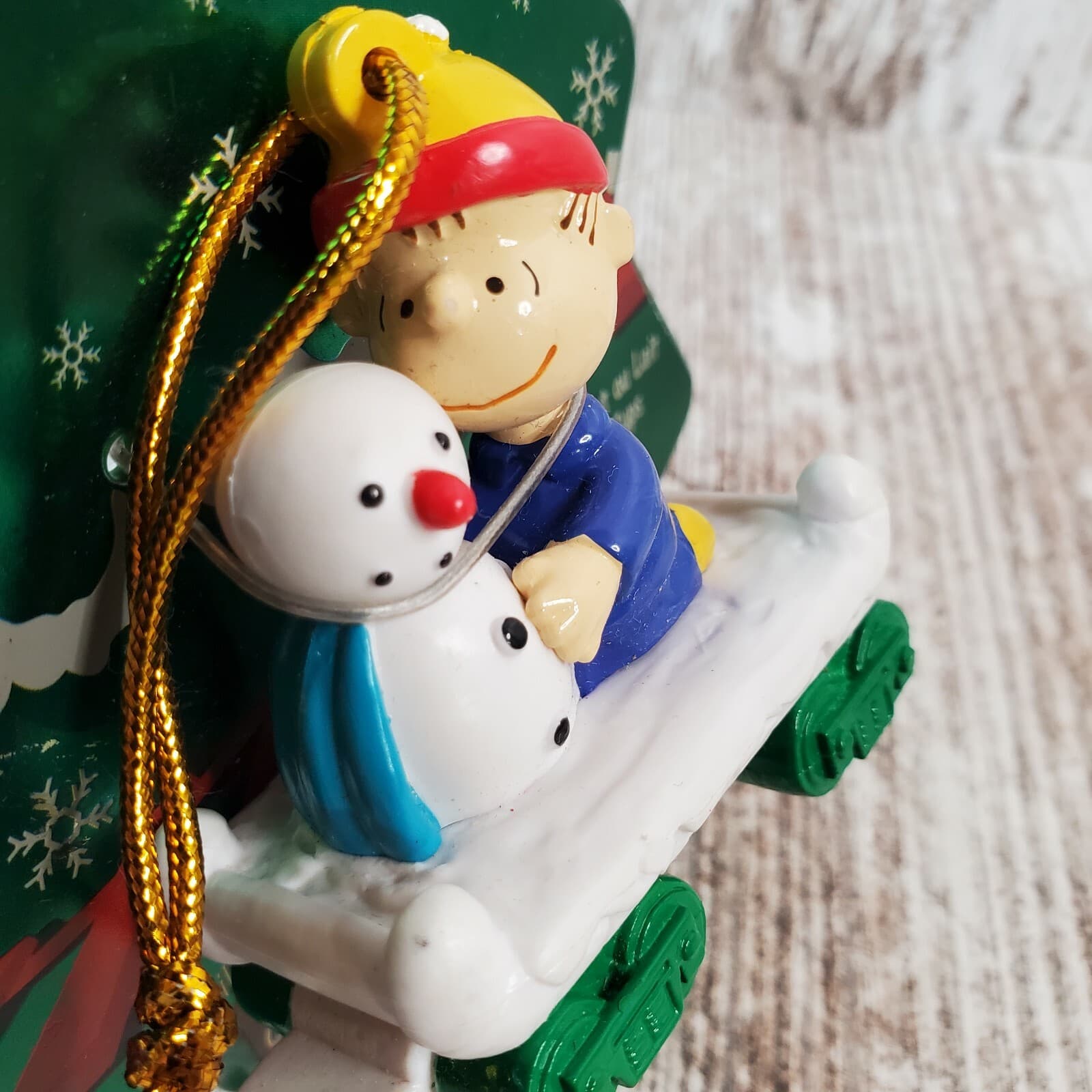 Vintage Peanuts Train Christmas Ornament Linus Snowman Whitman's Charlie Brown - Thumbnail 5