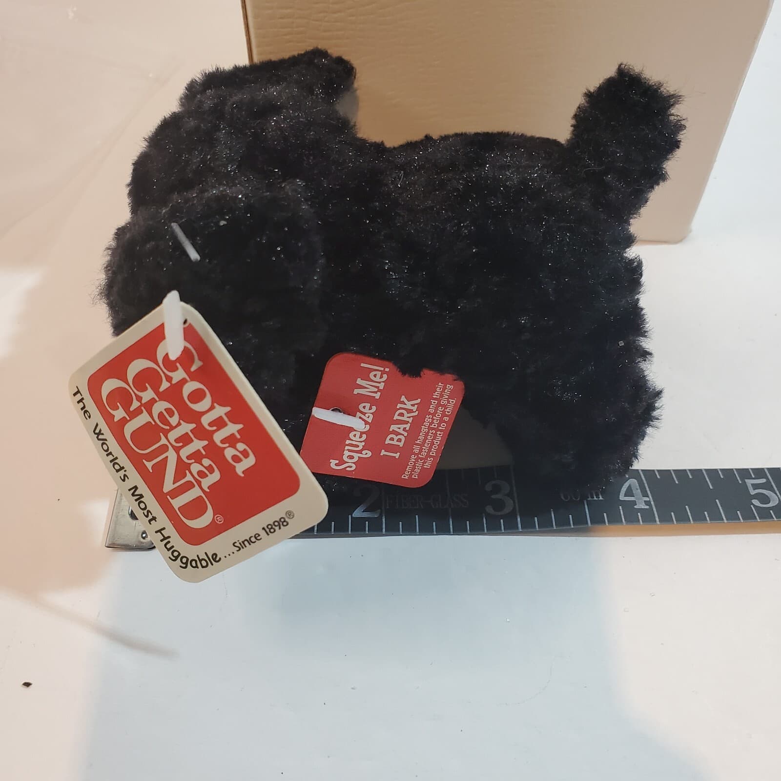 Vintage Gund My Name is Tuff Stuff 13022 Mini Plush Toy Dog 4" L Barks SEE VIDEO - Thumbnail 12