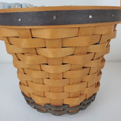 Vintage 1999 Longaberger MAY Series Daisy Basket w/ Handle Liner and Insert - Thumbnail 2