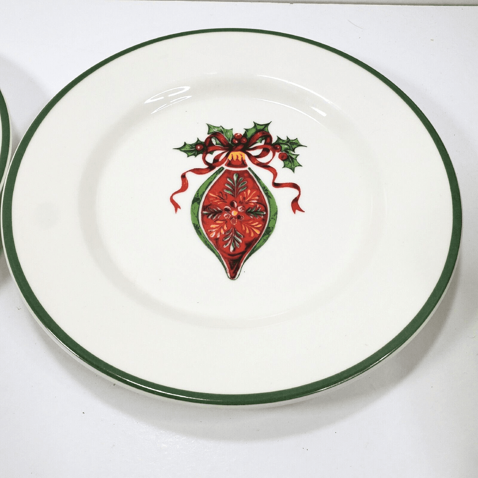 Christopher Radko Traditions Holiday Celebrations 2 Salad Bread Plates 8 1/4" - Thumbnail 2