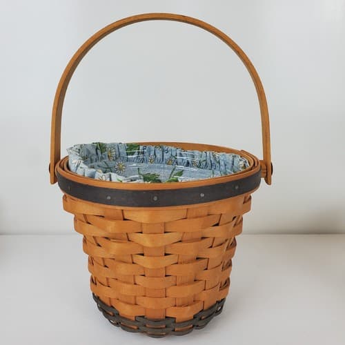 Vintage 1999 Longaberger MAY Series Daisy Basket w/ Handle Liner and Insert