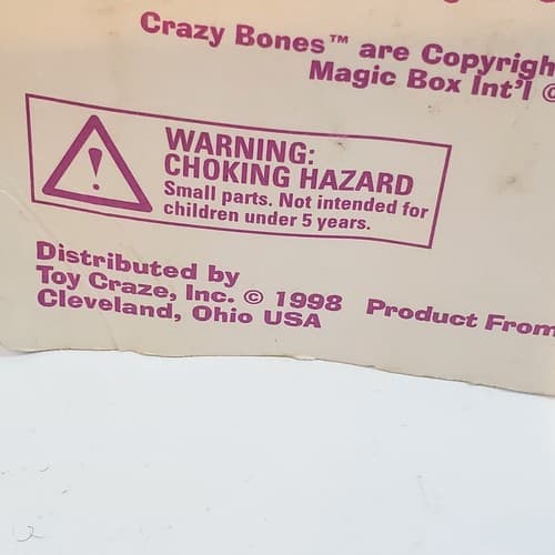 Vintage 1998 Toy Craze Inc Crazy Bones Bone Cage Red Keychain in Package - Thumbnail 5