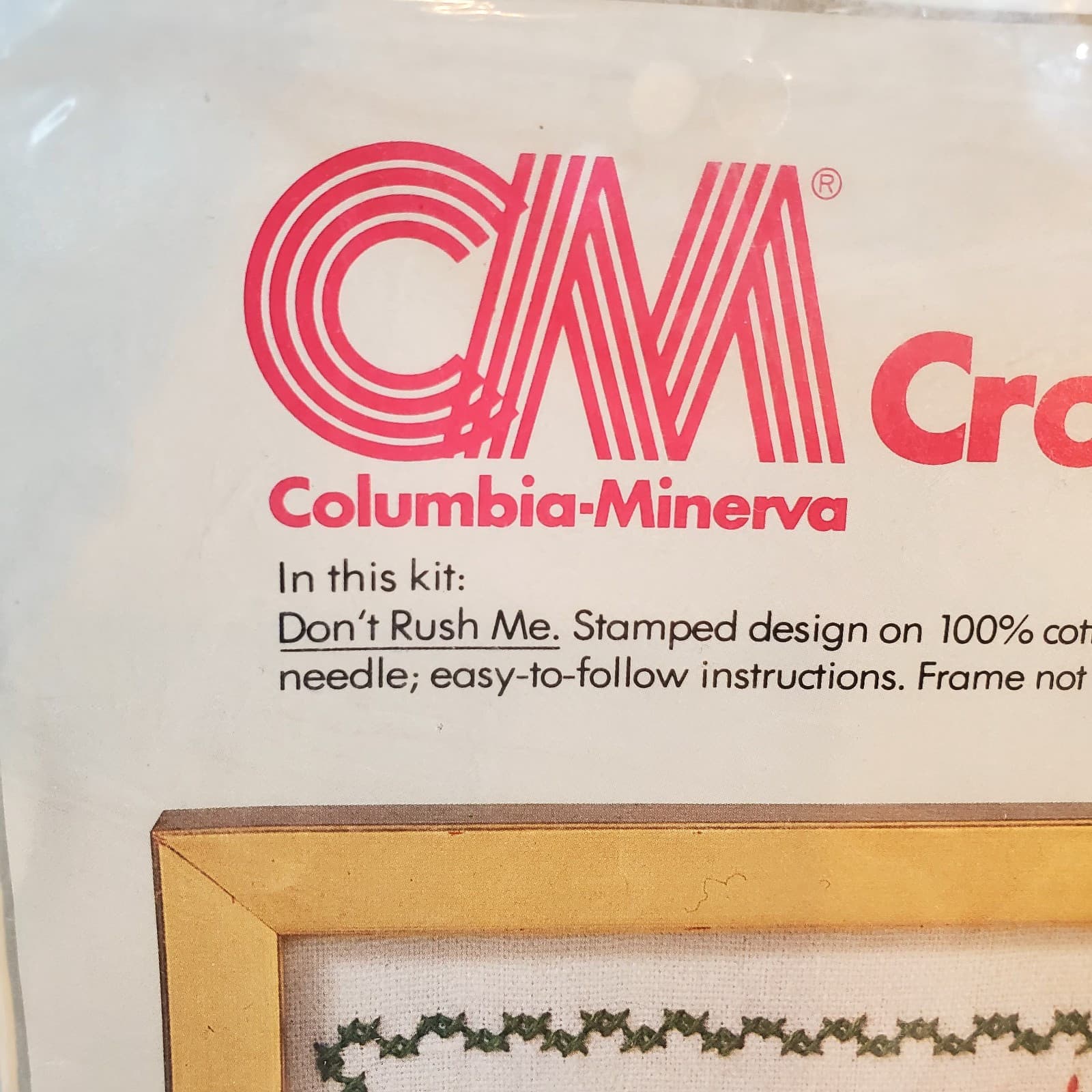 Vintage 1977 Columbia Minerva Don't Rush Me Sara Gutierrez Cross Stitch Kit HB21 - Thumbnail 2