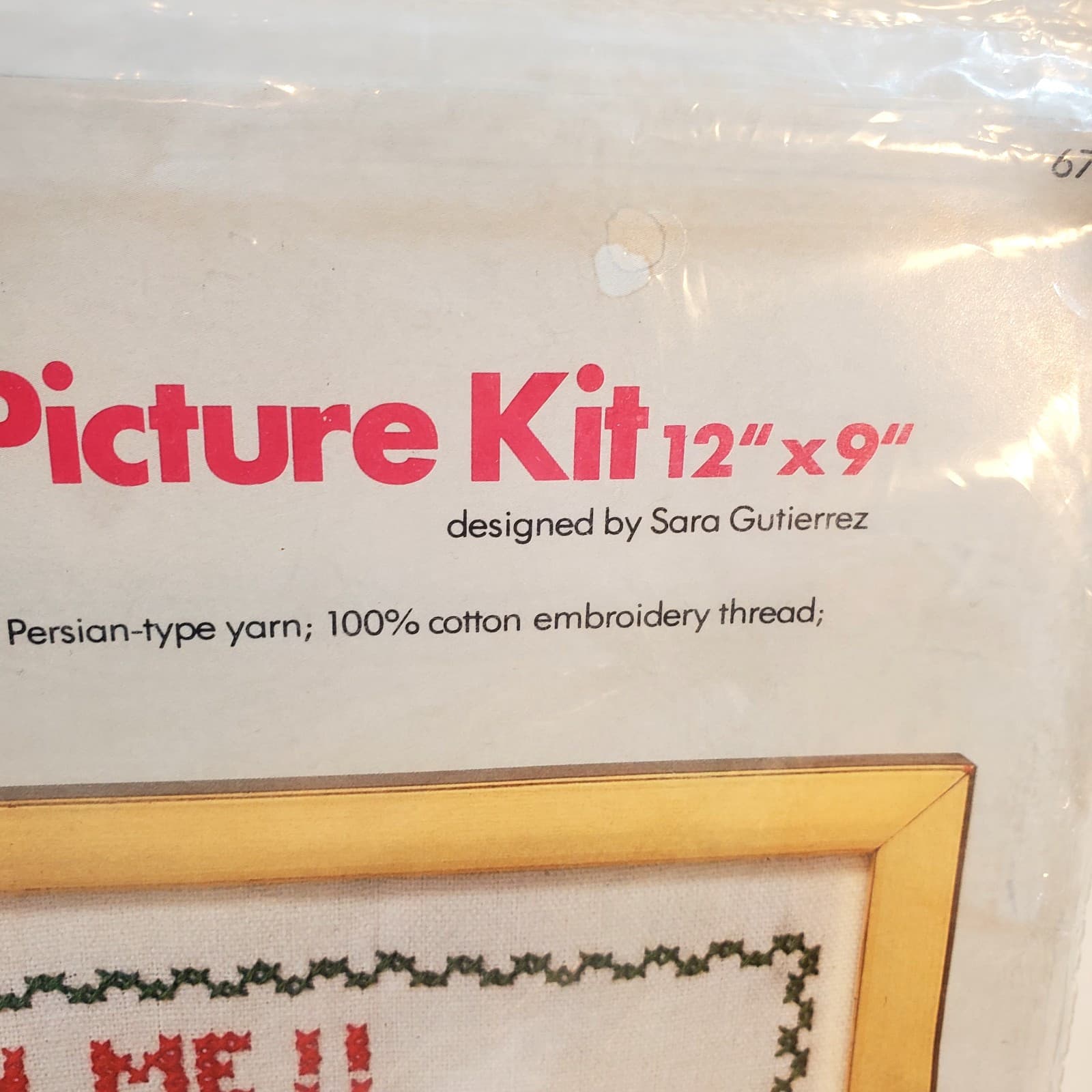 Vintage 1977 Columbia Minerva Don't Rush Me Sara Gutierrez Cross Stitch Kit HB21 - Thumbnail 3