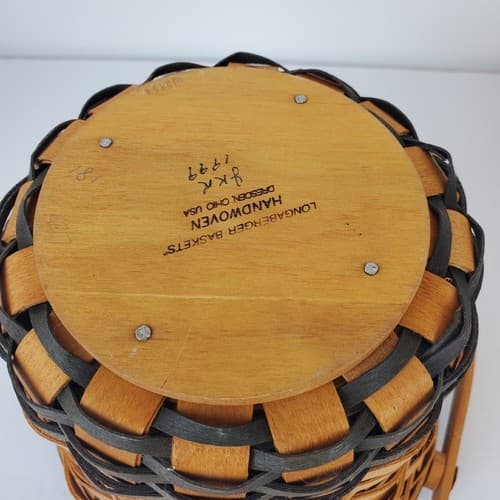 Vintage 1999 Longaberger MAY Series Daisy Basket w/ Handle Liner and Insert - Thumbnail 9