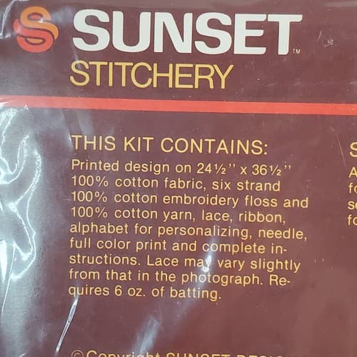 Vtg Sunset Stitchery Sarah Doll & Dress Kit 12" doll 15" Dress 2866 NOS Craft - Thumbnail 6