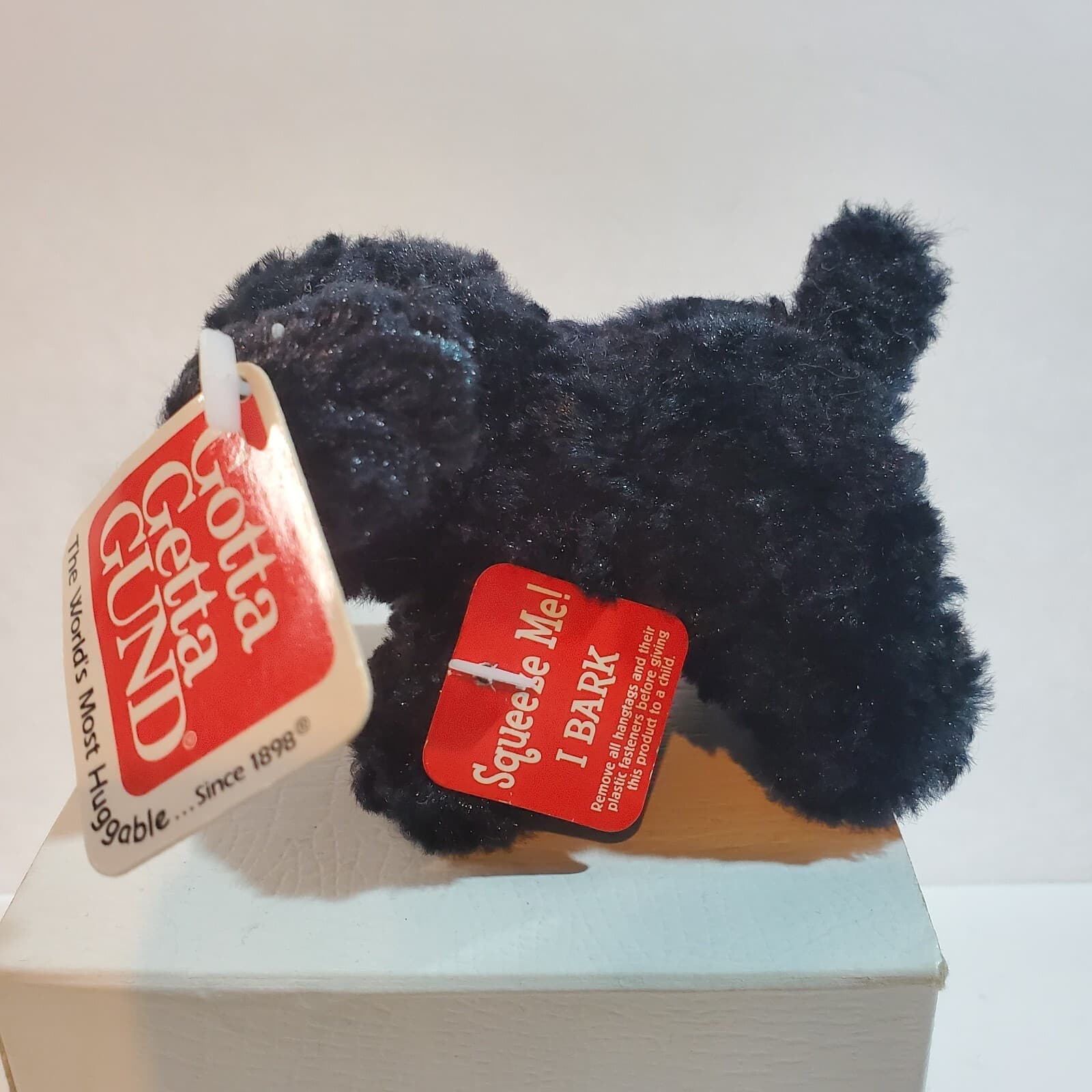 Vintage Gund My Name is Tuff Stuff 13022 Mini Plush Toy Dog 4" L Barks SEE VIDEO - Thumbnail 4