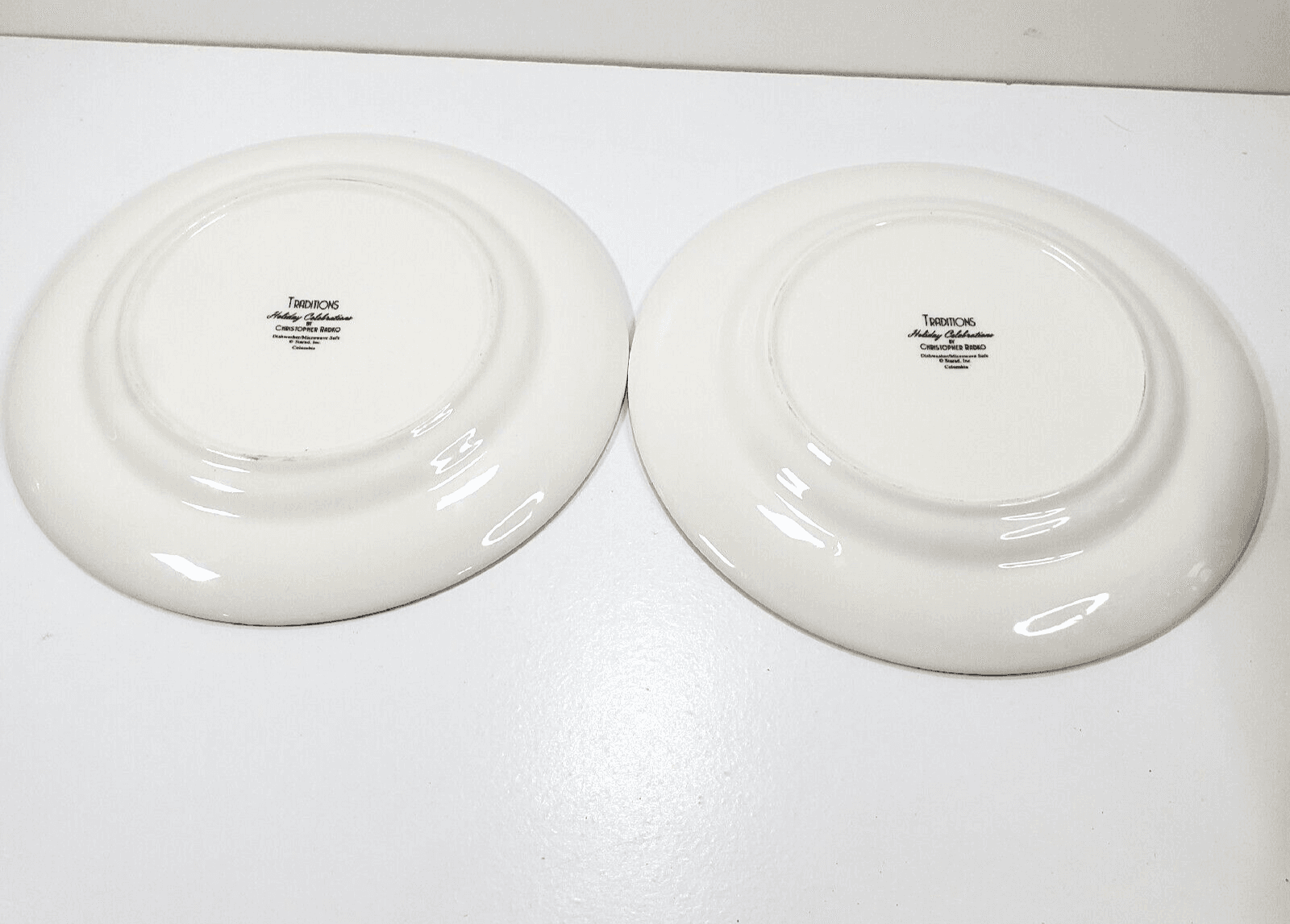 Christopher Radko Traditions Holiday Celebrations 2 Salad Bread Plates 8 1/4" - Thumbnail 4
