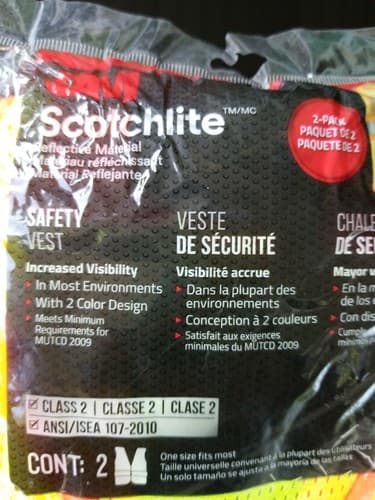 Scotchlite 3M Safety Vest - 2 Pack OSFM Reflective Yellow & Orange Class 2 NEW - Thumbnail 2