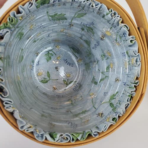 Vintage 1999 Longaberger MAY Series Daisy Basket w/ Handle Liner and Insert - Thumbnail 7