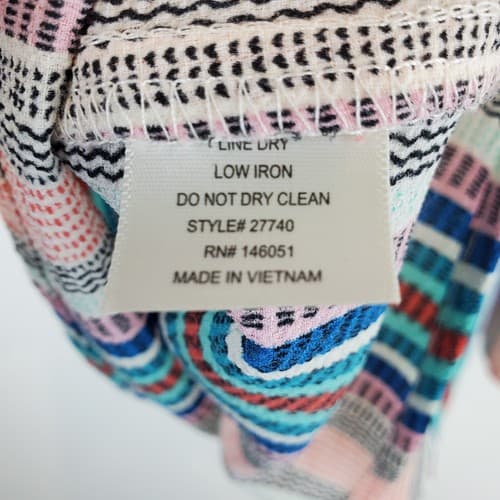 Monteau Women's Cold Shoulder Top Size S Cream Multicolor Striped Babydoll - Thumbnail 5
