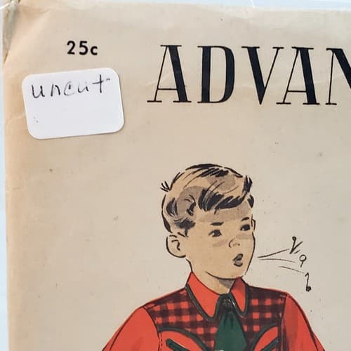 Vintage Advance 5443 Sewing Pattern UNCUT Boys Western Shirt Size 6 - Thumbnail 2