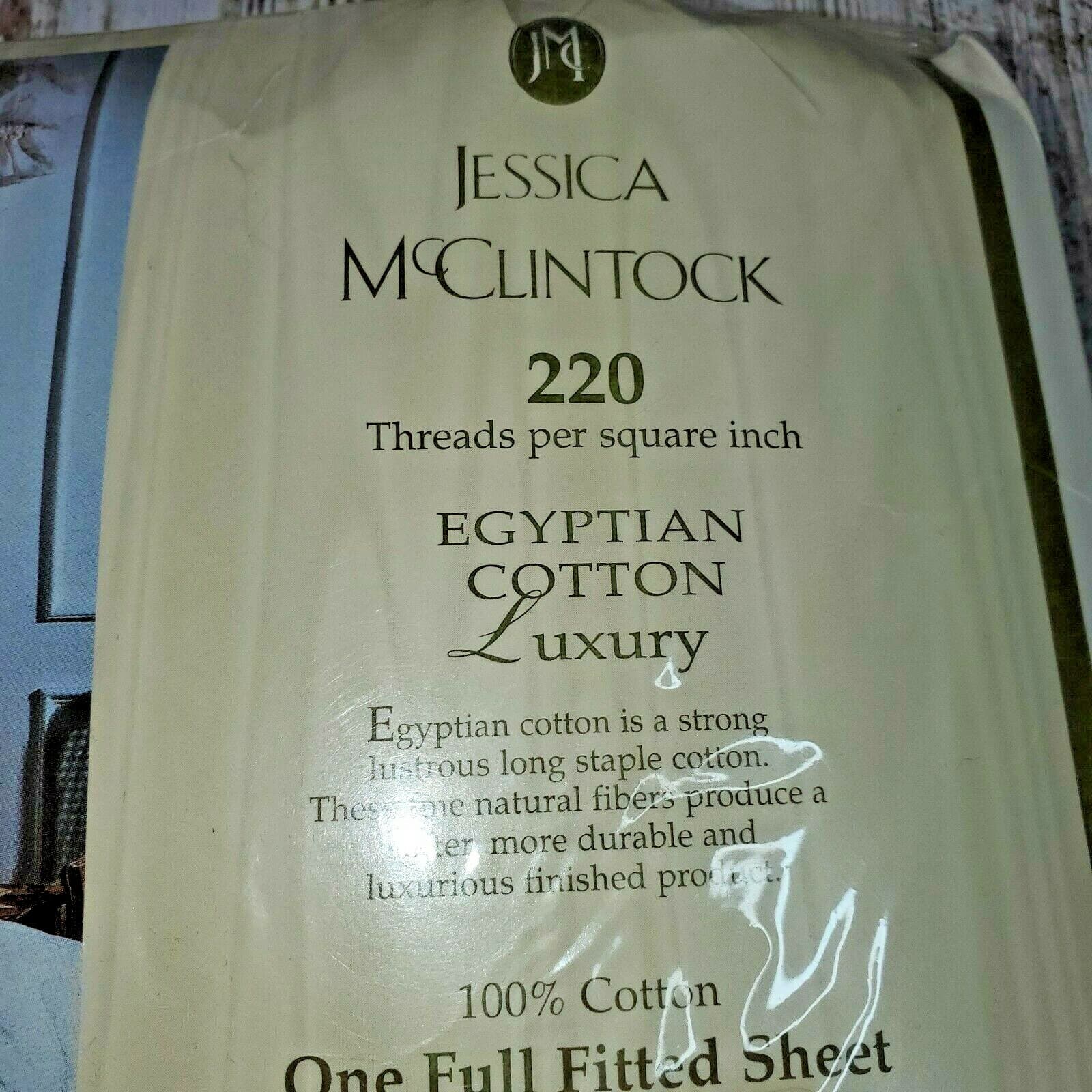 Vtg Jessica McClintock Anniversary Rose Egyptian Cotton Full Fitted Sheet NOS - Thumbnail 2
