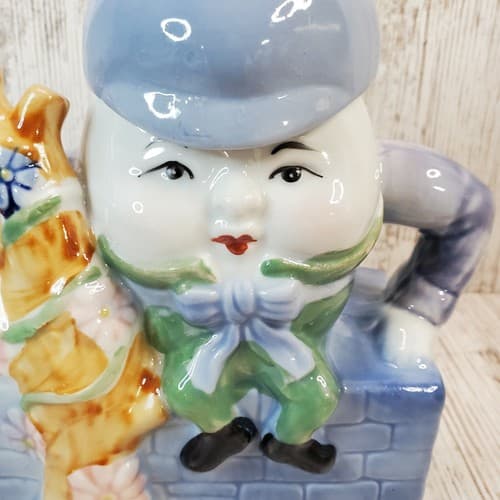 FEITX Humpty Dumpty Teapot Glazed Ceramic Children's Nursery Rhyme Decor - Thumbnail 2