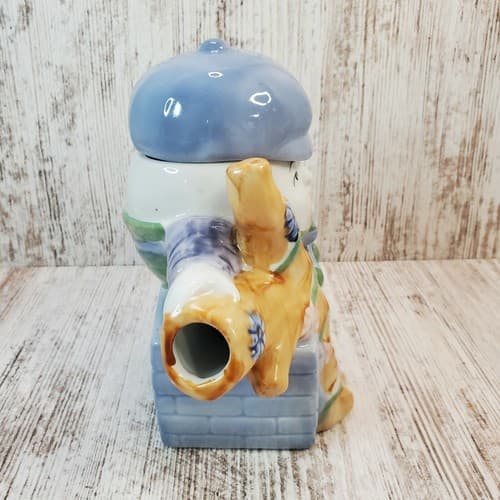 FEITX Humpty Dumpty Teapot Glazed Ceramic Children's Nursery Rhyme Decor - Thumbnail 4