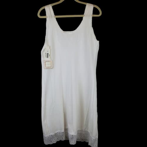 Vintage Intimate Essentials Sears Woman’s White Full Slip Lace Trim Size 38 NWT - Thumbnail 2
