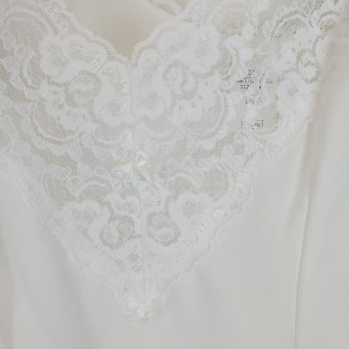 Vintage Intimate Essentials Sears Woman’s White Full Slip Lace Trim Size 38 NWT - Thumbnail 6