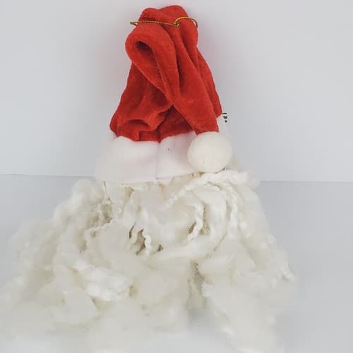 Vintage Santa Claus Rubber Face Yarn Beard Christmas Ornament Hanging Decor 8" - Thumbnail 4
