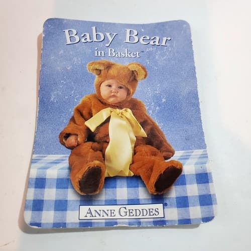 Anne Geddes Baby Bear In Basket 2002 Red White Blue Striped Sailor Hat - Thumbnail 2