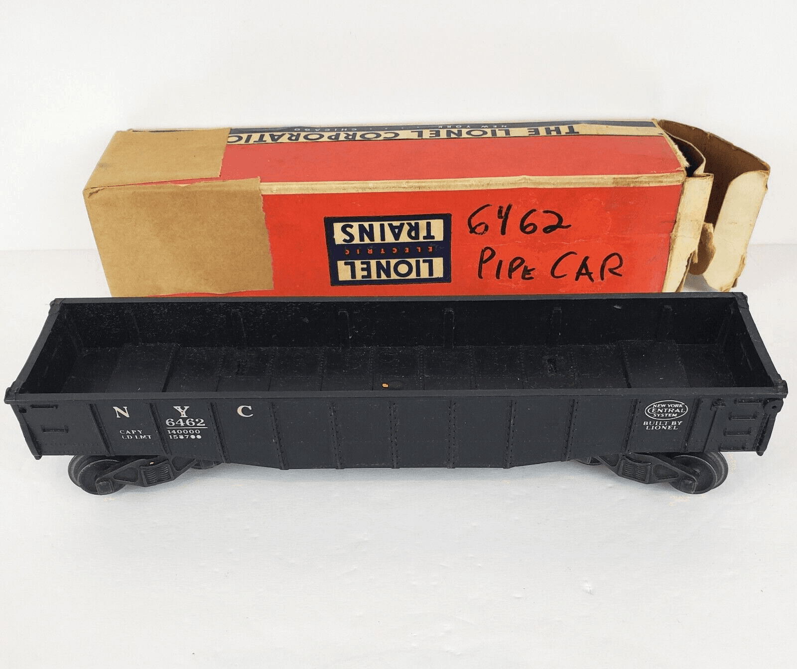 Vintage LIONEL Postwar NO. 6462 NYC Gondola CAPY LD LMT DAMAGED BOX