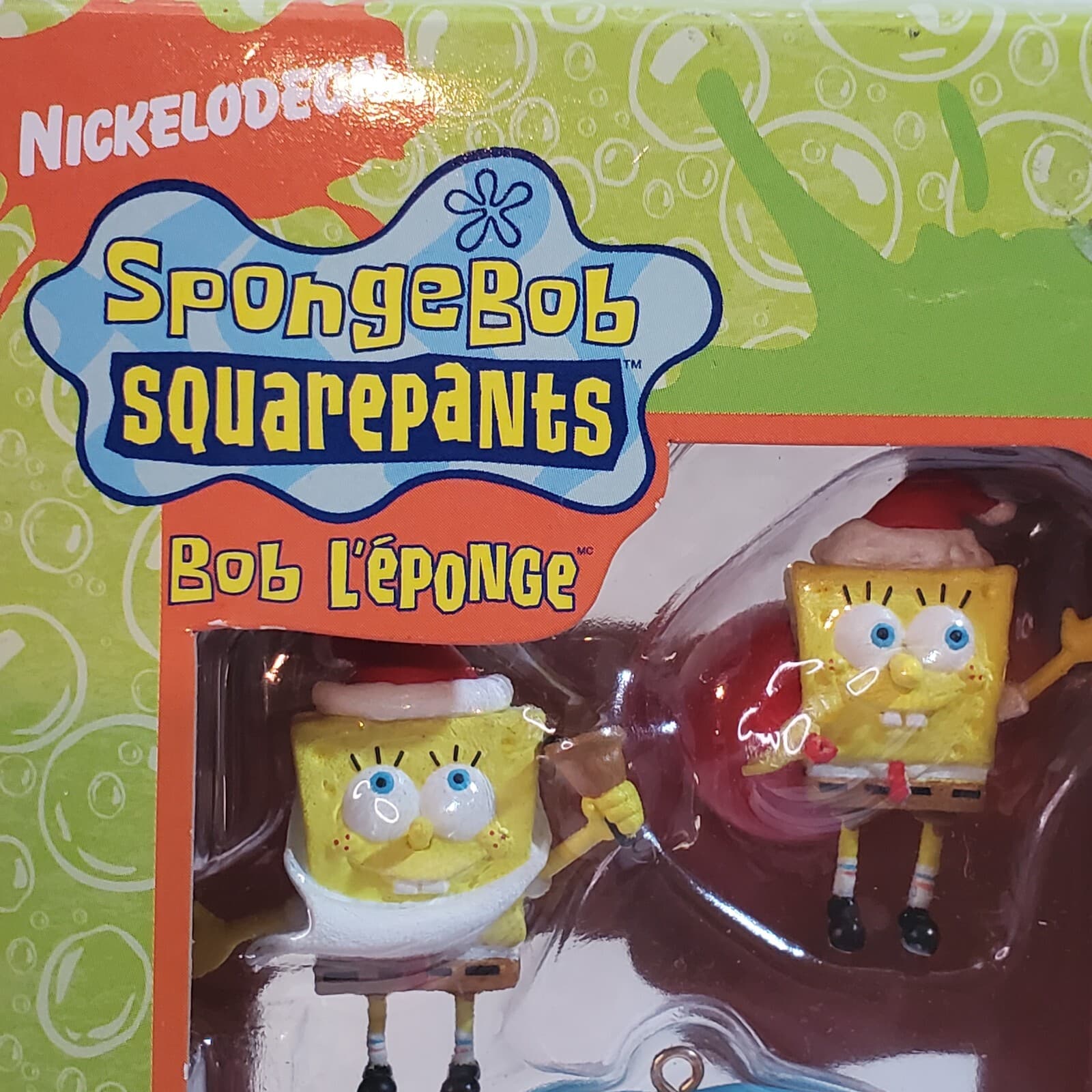 2007 Nick Spongebob Squarepants 5 Piece Mini Holiday Christmas Ornament Set - Thumbnail 3