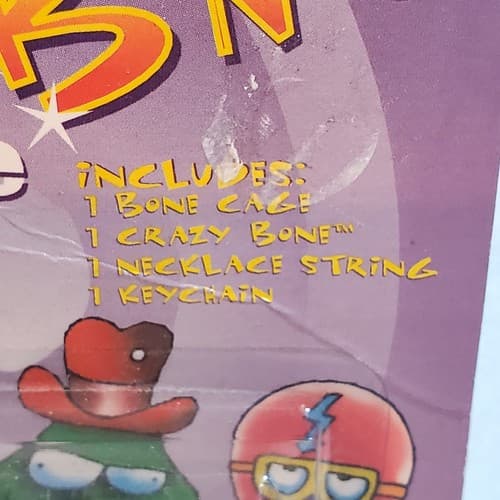 Vintage 1998 Toy Craze Inc Crazy Bones Bone Cage Green Keychain in Package - Thumbnail 3