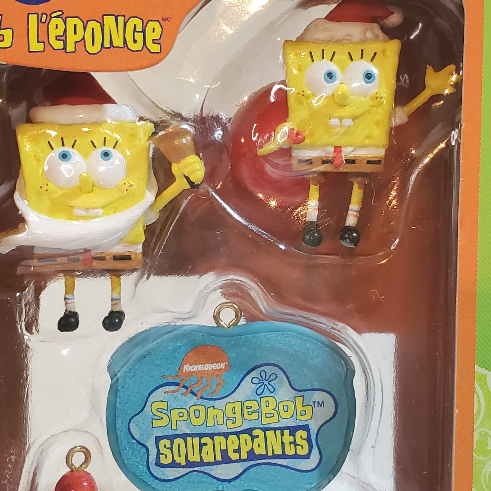 2007 Nick Spongebob Squarepants 5 Piece Mini Holiday Christmas Ornament Set - Thumbnail 4