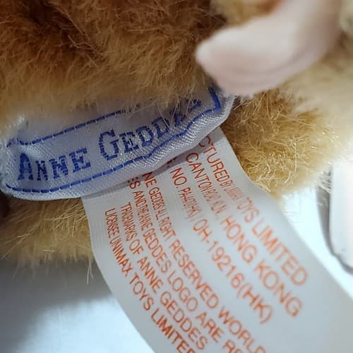 Anne Geddes Baby Bear In Basket 2002 Red White Blue Striped Sailor Hat - Thumbnail 6
