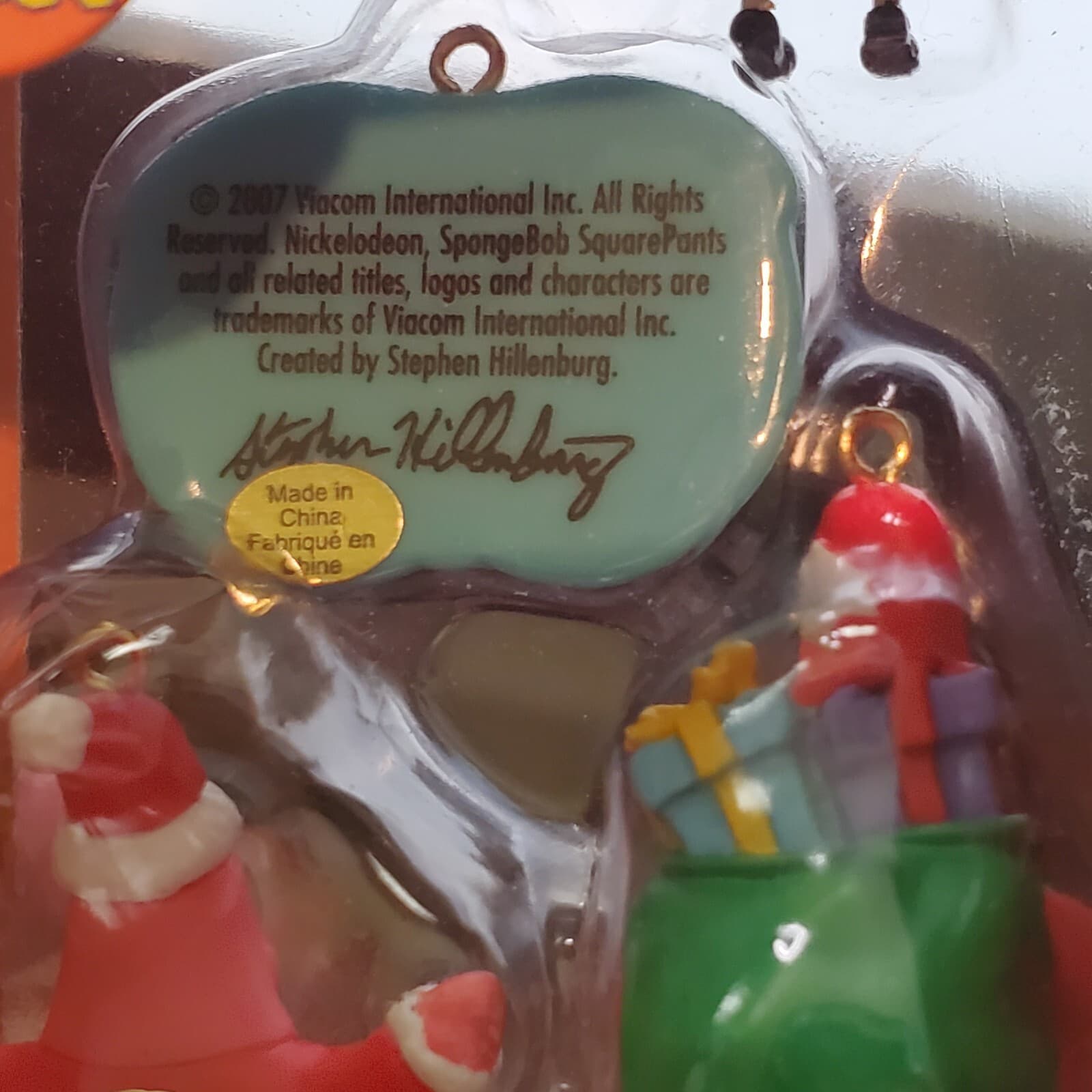 2007 Nick Spongebob Squarepants 5 Piece Mini Holiday Christmas Ornament Set - Thumbnail 10