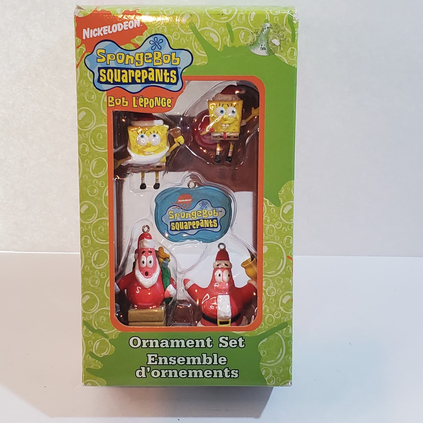 2007 Nick Spongebob Squarepants 5 Piece Mini Holiday Christmas Ornament Set - Thumbnail 2