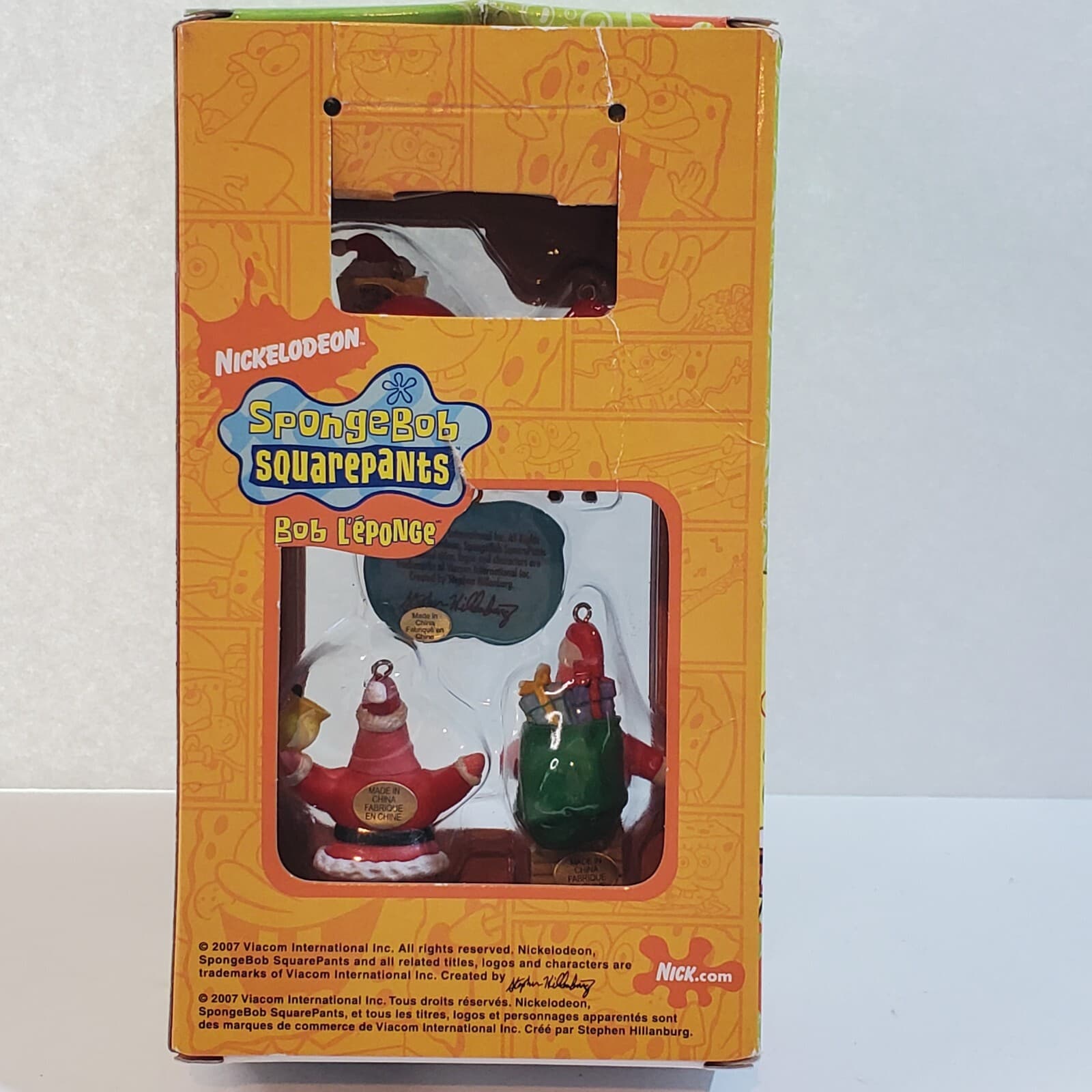 2007 Nick Spongebob Squarepants 5 Piece Mini Holiday Christmas Ornament Set - Thumbnail 7