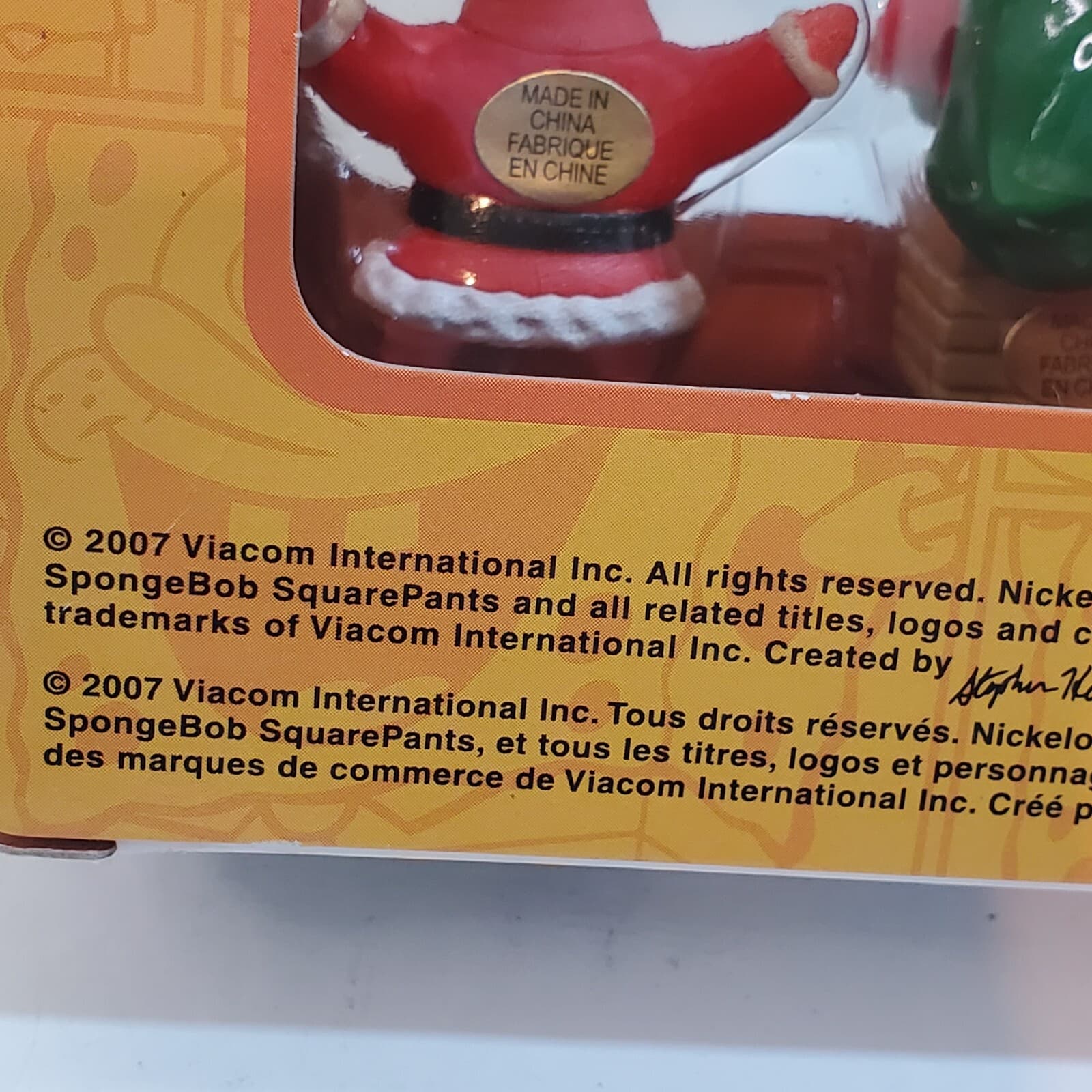 2007 Nick Spongebob Squarepants 5 Piece Mini Holiday Christmas Ornament Set - Thumbnail 8