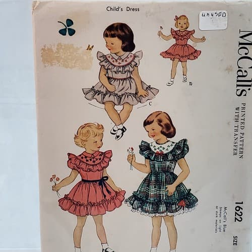 Vintage McCall's 1951 Children's Sewing Pattern 1622 Dress with Transfer Size 2 - Thumbnail 4