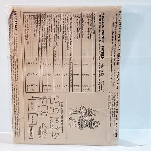 Vintage McCall's 1951 Children's Sewing Pattern 1622 Dress with Transfer Size 2 - Thumbnail 5