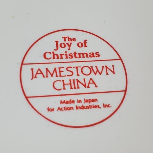 Vintage Jamestown China Ceramic Joy Of Christmas Canister W/ Lid C. Jamaji 5.5" - Thumbnail 9