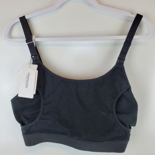 MOMCOZY Hands Free Nursing Pumping Black Bra W/ Adjustable Back size XL NWT