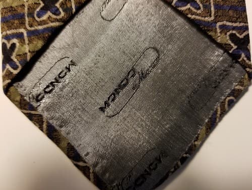 Mondo Di Marco made in Italy 100% silk brown black geometric tie - Thumbnail 3