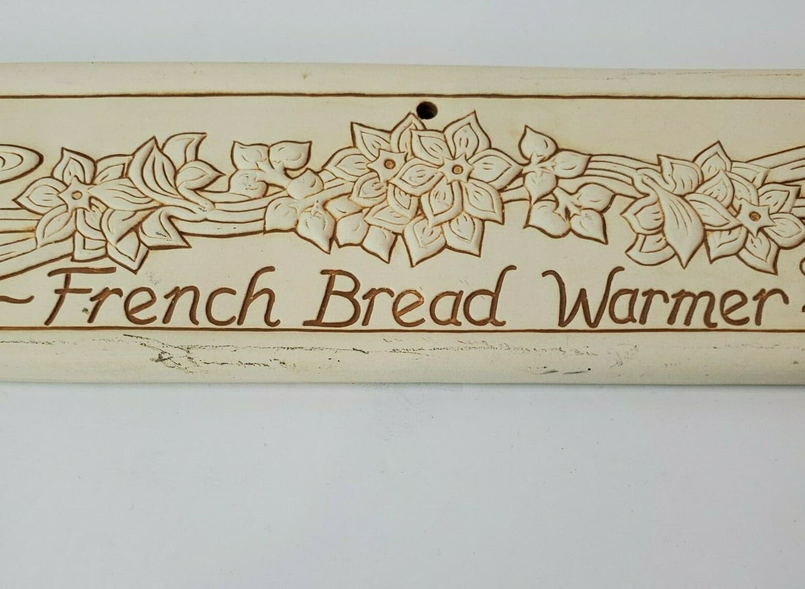 Vintage French Bread Warmer Ceramic Floral Signed Lyn Ulick 1991 Made in USA - Thumbnail 2