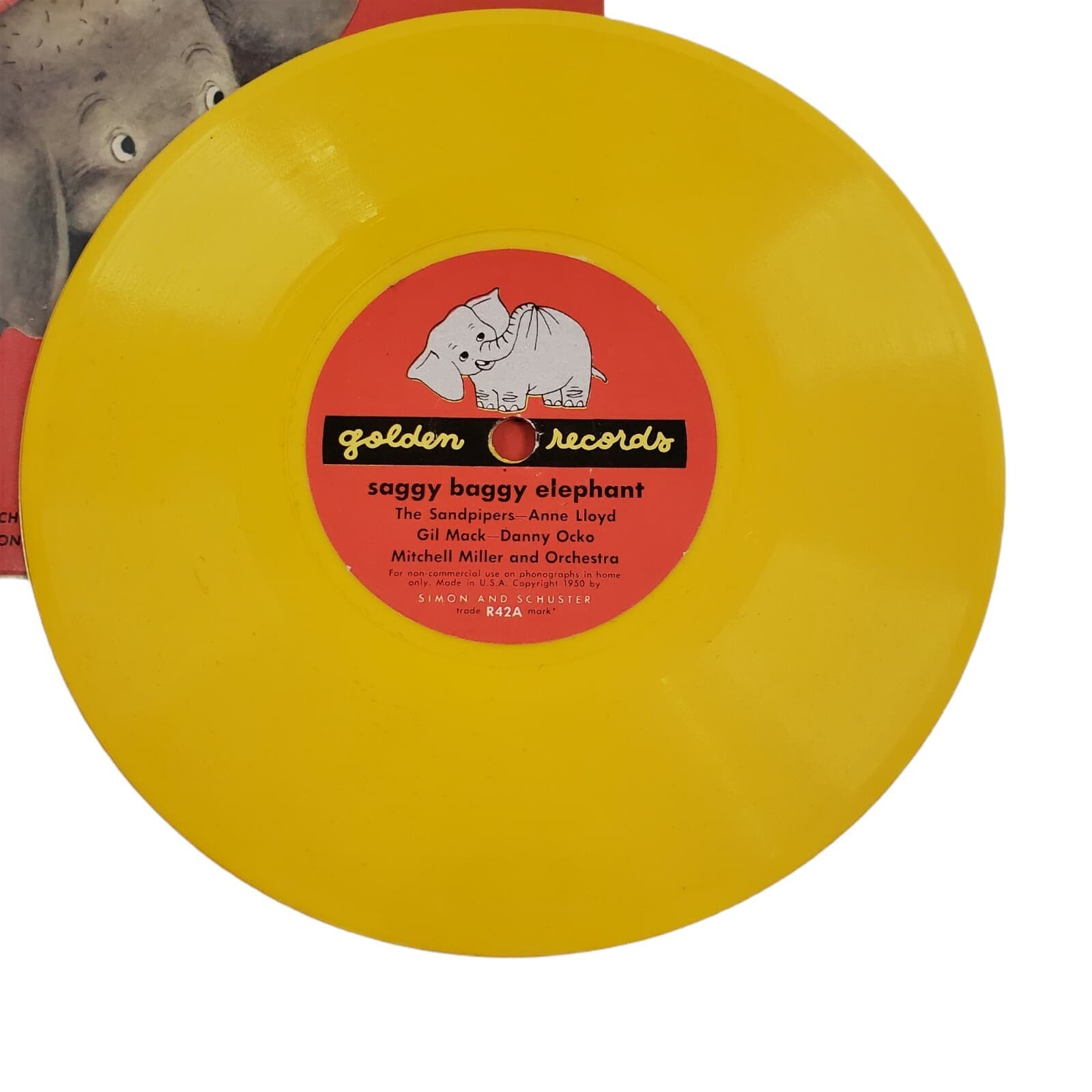 Vintage Golden Records The Saggy Baggy Elephant 45rpm Unbreakable Untested - Thumbnail 4