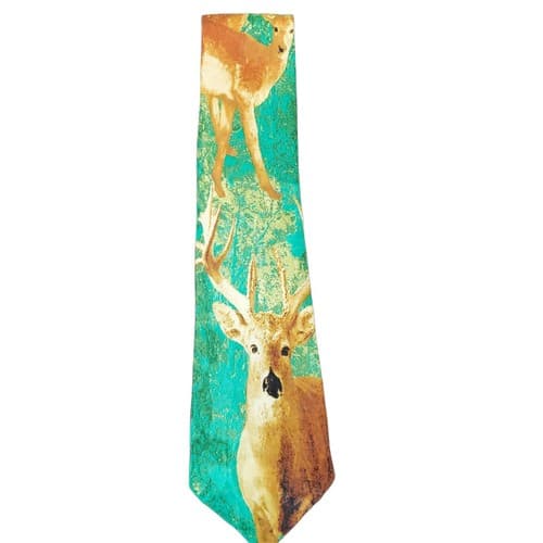 Vintage 1990s Fratello Novelty Tie Deer Buck Doe Hunting - Thumbnail 2