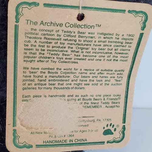 Boyds Bears & Friends Archive Collection Inky Catterwall Black Halloween 9" Cat - Thumbnail 4