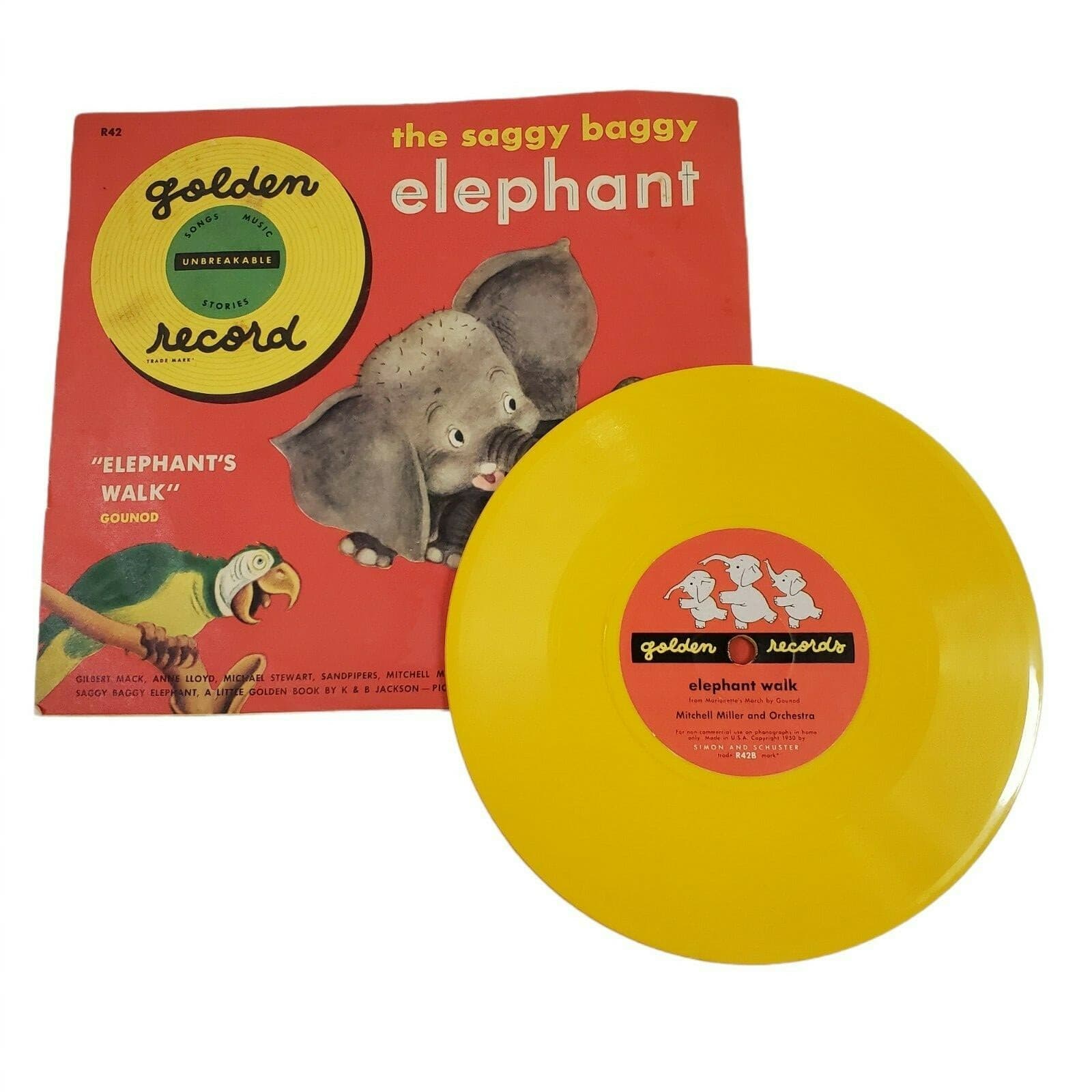 Vintage Golden Records The Saggy Baggy Elephant 45rpm Unbreakable Untested - Thumbnail 3