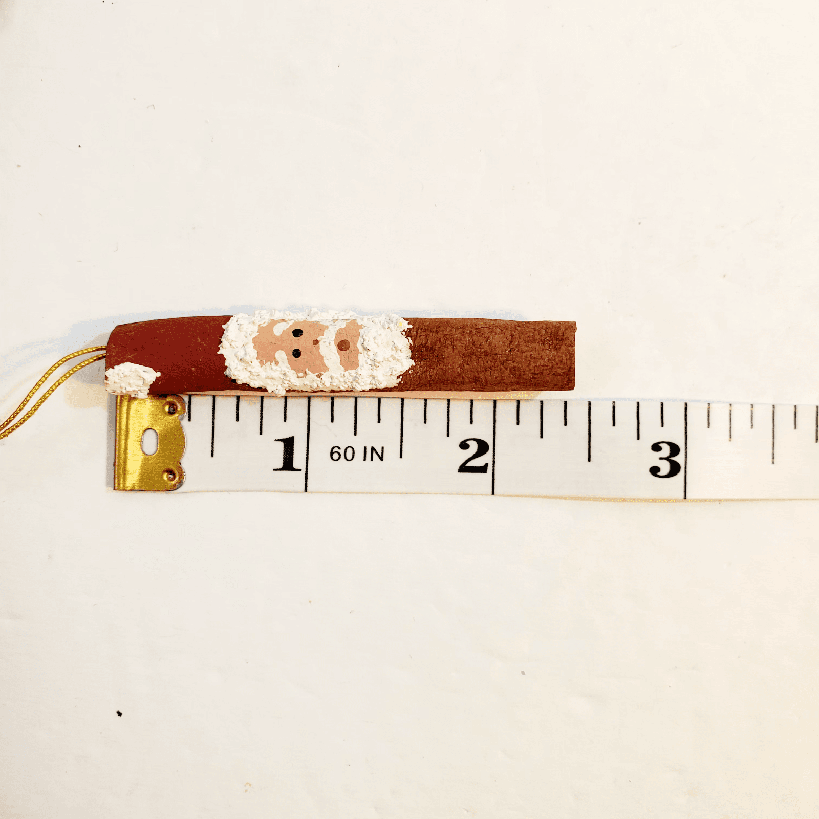 Lot of 7 Rustic Wooden Santa Christmas Ornaments Folk Art and Cinnamon Stick - Thumbnail 15