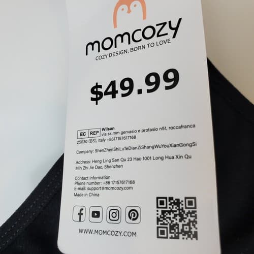 MOMCOZY Hands Free Nursing Pumping Black Bra W/ Adjustable Back size XL NWT - Thumbnail 3