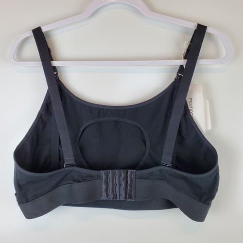 MOMCOZY Hands Free Nursing Pumping Black Bra W/ Adjustable Back size XL NWT - Thumbnail 2