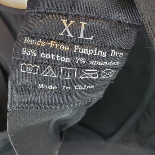 MOMCOZY Hands Free Nursing Pumping Black Bra W/ Adjustable Back size XL NWT - Thumbnail 4