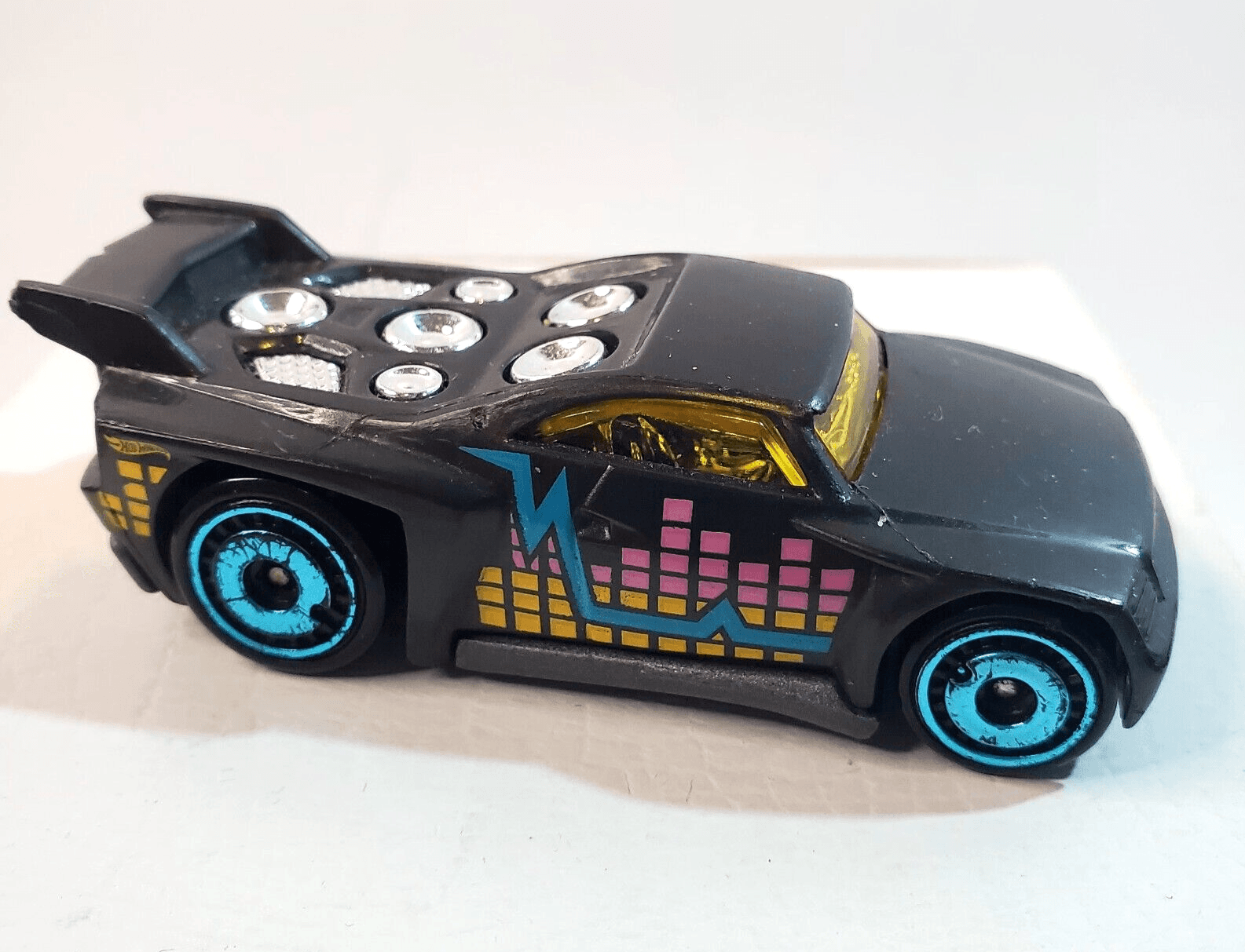 2004 Mattel Hot Wheels Black Acceleracers Bassline Y2K Graphic Design
